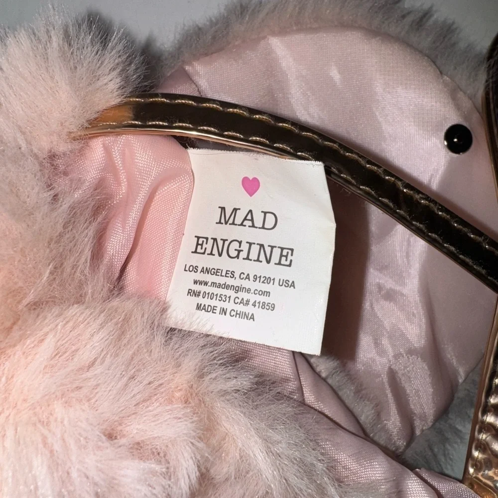 Lovely Bow, Mini Shoulder Bag/Cross body Bags faux fur pink